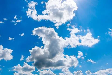 Blue sky with clouds. blue sky background. copyspace. Stock Photos