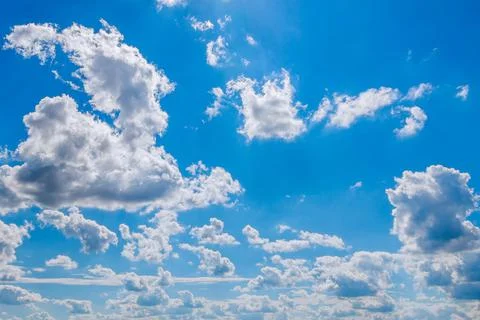 Blue sky with clouds. blue sky background. copyspace. Stock Photos