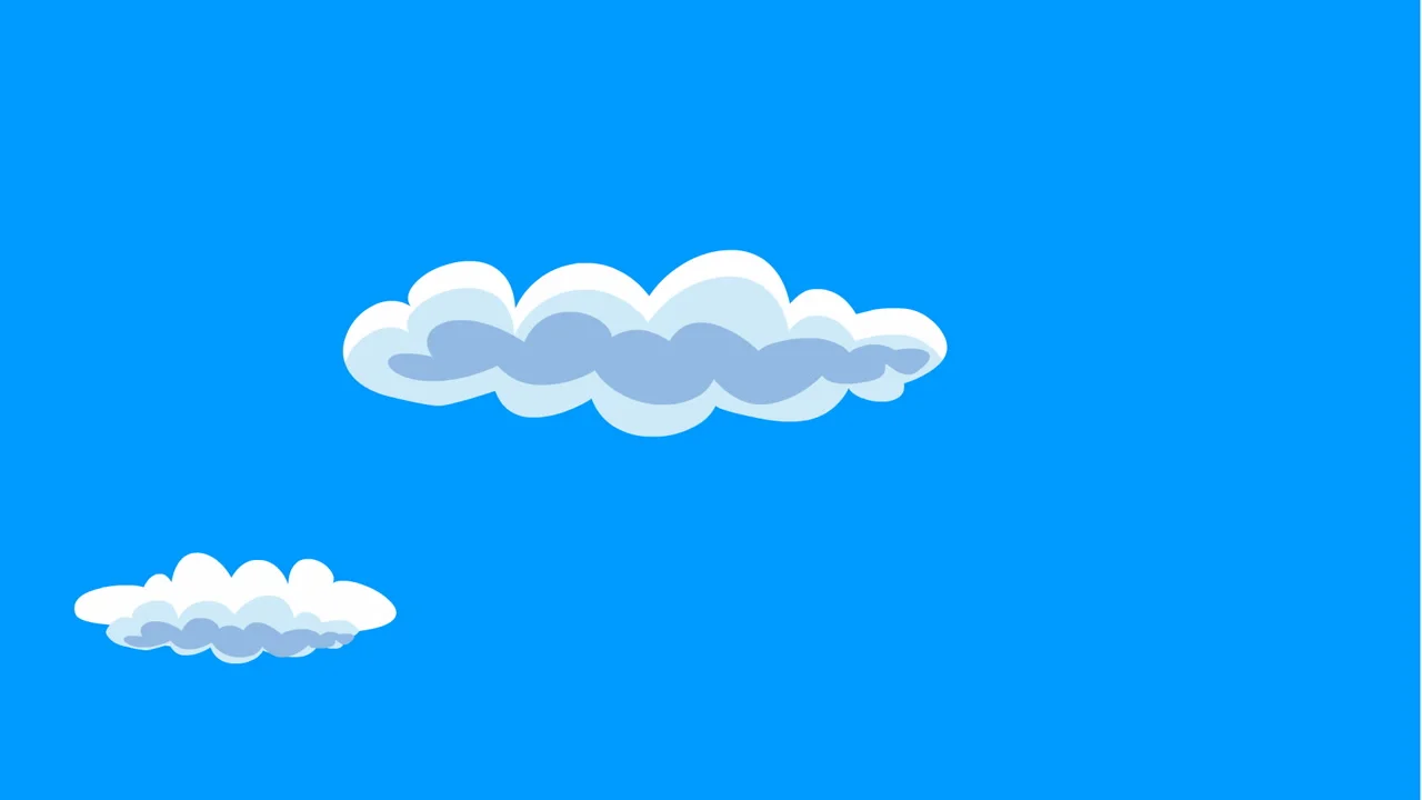 Blue sky with clouds in cartoon style mo... | Stock Video | Pond5