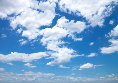 Blue sky with clouds close up Stock Photos