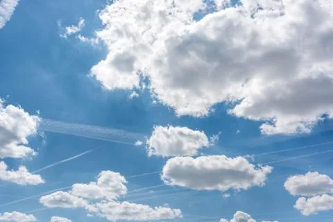 Blue sky with clouds close-up Stock Photos