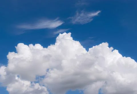 Blue sky with clouds closeup for background or backgrop nature concept Stock Photos