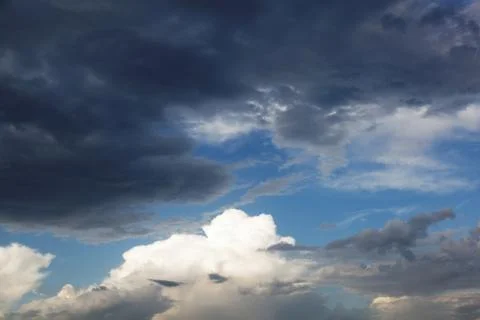 Blue sky with clouds closeup Stock Photos