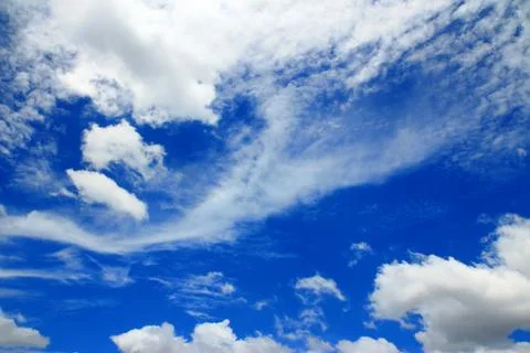 Blue sky with clouds closeup Stock Photos