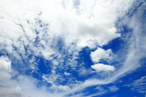 Blue sky with clouds closeup Stock Photos