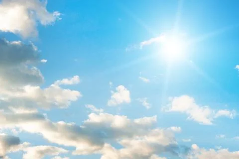 Blue sky with clouds closeup Stock Photos