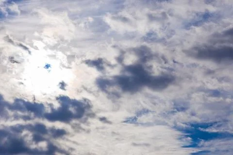 Blue sky with clouds closeup Stock Photos
