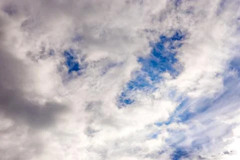 Blue sky with clouds closeup Stock Photos