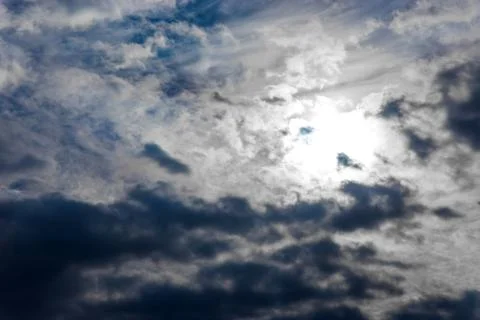 Blue sky with clouds closeup Fotos de archivo