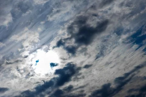 Blue sky with clouds closeup Stock Photos