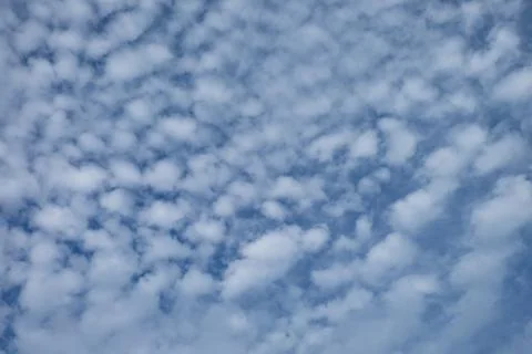 Blue sky with clouds closeup Foto stock