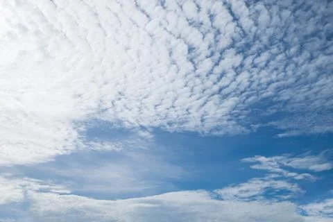 Blue sky with clouds closeup Foto stock