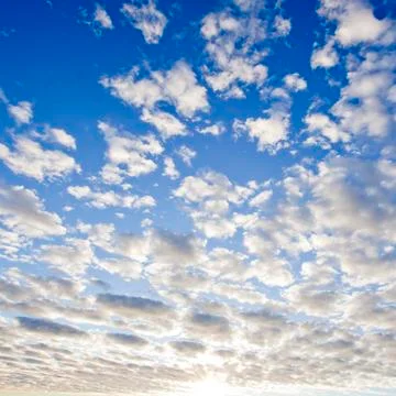 Blue sky with clouds closeup Stock Photos