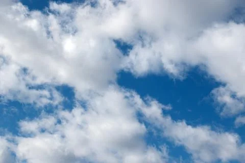Blue sky with clouds closeup Stock Photos