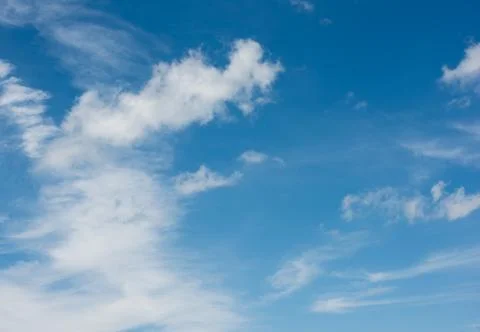 Blue sky with clouds closeup 写真素材