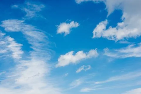 Blue sky with clouds closeup Stock Photos