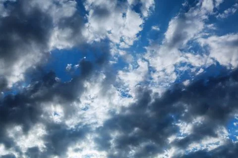 Blue sky with clouds closeup Stock Photos