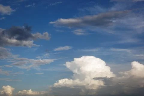 Blue sky with clouds closeup Stock Photos