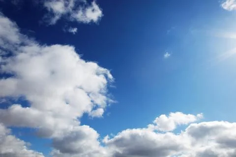 Blue sky with clouds closeup Stock Photos