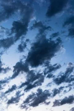 Blue sky with clouds closeup Foto stock