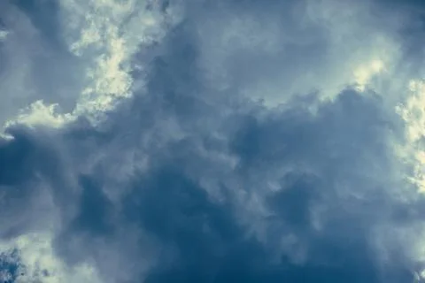 Blue sky with clouds closeup Foto stock