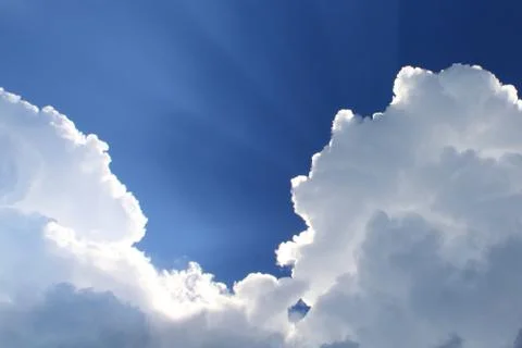 Blue sky with clouds closeup Stock Photos