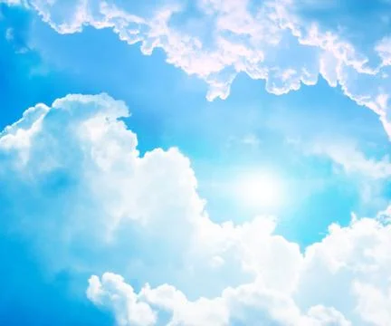 Blue sky with clouds closeup 스톡 사진