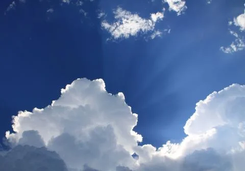 Blue sky with clouds closeup Stock Photos