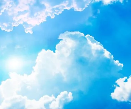 Blue sky with clouds closeup Stock Photos