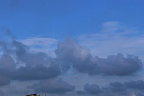 Blue sky with clouds closeup Stock Photos