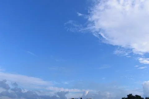 Blue sky with clouds closeup Stock Photos
