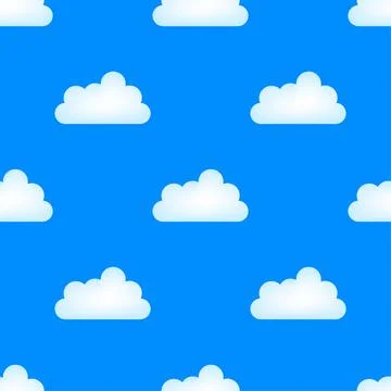 Blue sky, clouds. Cloud pattern, cloud shape. Vector illustration. Stock Illustration