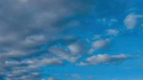 Blue sky with clouds. Clouds move fast. Time lapse fast motion Stock Footage 239341048