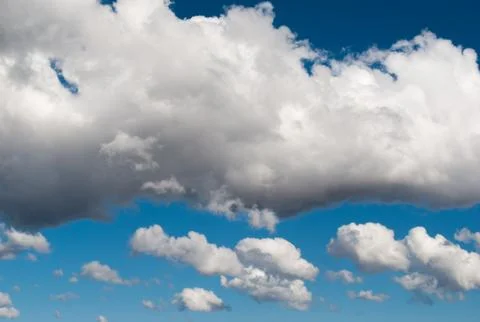 Blue sky with clouds, cloudy skyscape background photo Stock Photos