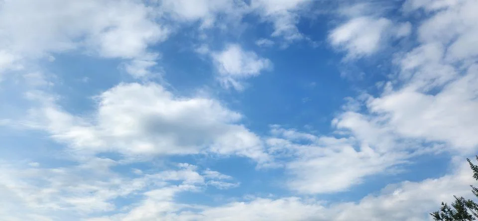Blue Sky with Clouds at Dawn Stock Photos