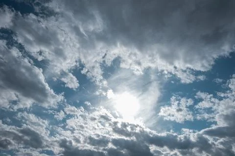 Blue sky with clouds in daytime Foto stock