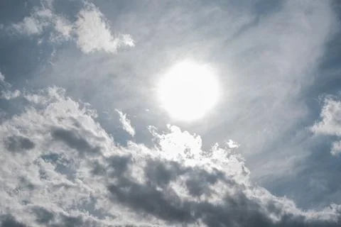 Blue sky with clouds in daytime Stock Photos