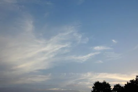 Blue sky with clouds horizontal image Stock Photos