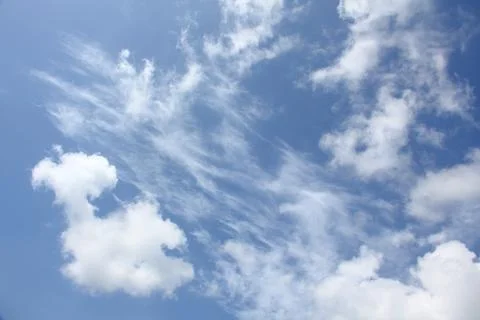 Blue sky with clouds horizontal image Foto stock