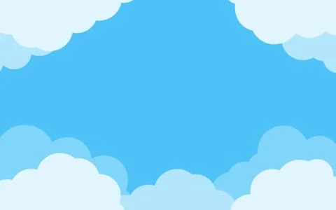 Blue sky clouds layered effect background vector Stock Illustration