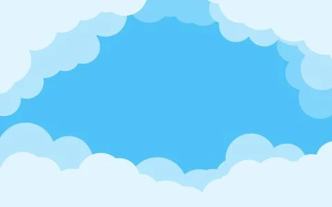 Blue sky clouds layered effect background vector Stock Illustration