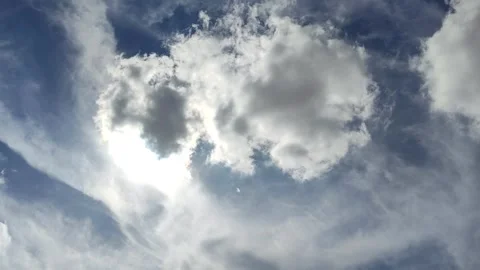 Blue sky with clouds, motion sunny day summer seasonal Stock Footage 325670183