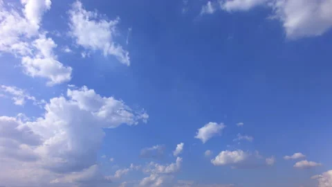Blue sky with clouds moving in the day 스톡 동영상 155215656