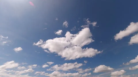 Blue sky with clouds moving in the day Stock Footage 162942252