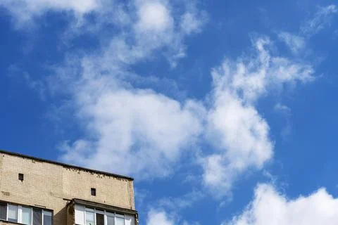 Blue sky, clouds, nature background. Stock Photos