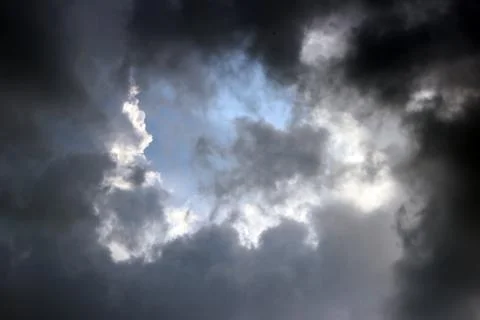 Blue sky with clouds before the rain. Stock Photos