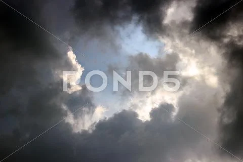 Blue sky with clouds before the rain. Stock Photos