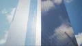 Blue sky clouds reflection skyscraper mirror facade Manhattan New York City NYC 4k or 4k+ Resolution