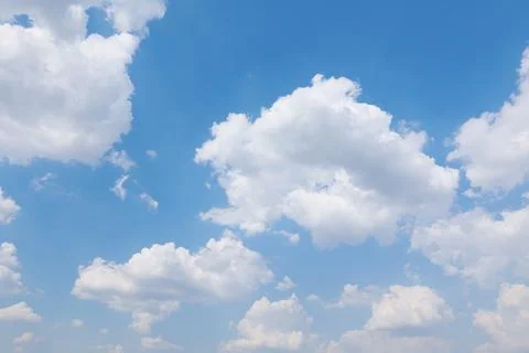 Blue sky with clouds, sky background Stockfoto's