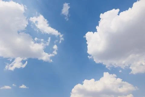 Blue sky with clouds, sky background Stockfoto's